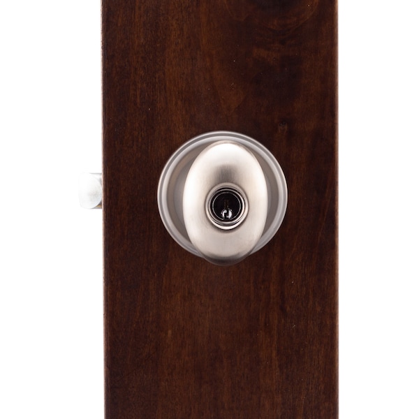 Egg Knob Keyed Entry Function, Satin Stainless